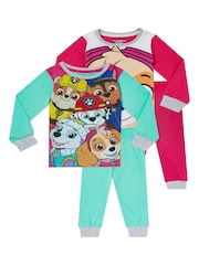 Character Pink Paw Patrol Skye And Everest 100% Cotton Pyjamas 2 Pack - Image 1 of 5