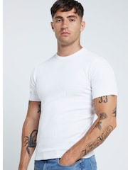 Blanco - Camiseta ajustada con diseño ladrillo de River Island - Imagen 1 de 4