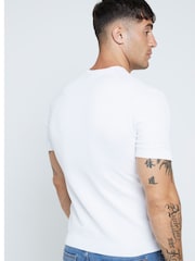 Blanco - Camiseta ajustada con diseño ladrillo de River Island - Imagen 2 de 4