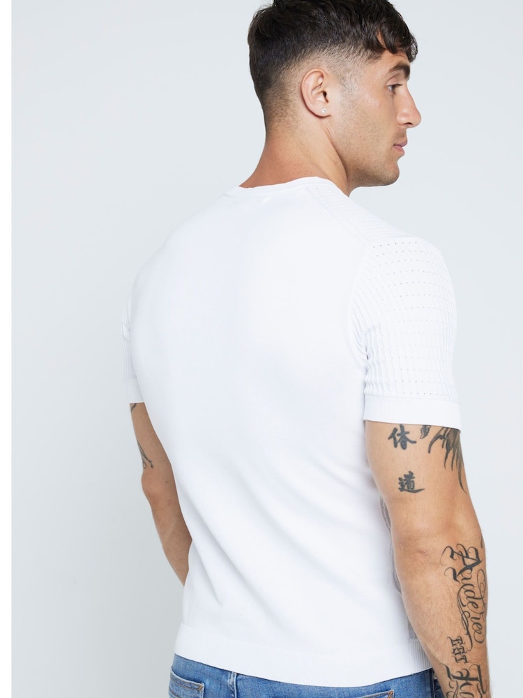 Blanco - Camiseta ajustada con diseño ladrillo de River Island - Imagen 2 de 4