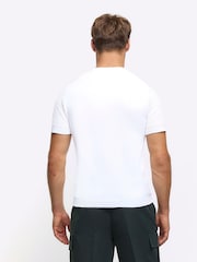 River Island White Muscle Fit Brick T-Shirt - Image 6 of 8