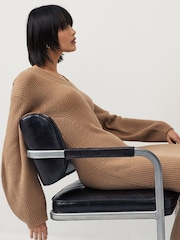 GANT Natural Wool Rib V-Neck Jumper Dress - Image 7 of 9