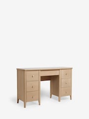 Light Natural Clementine Oak Veneer Console Dressing Table - Image 5 of 7
