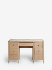 Light Natural Clementine Oak Veneer Console Dressing Table - Image 7 of 7