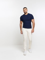 River Island Blue Muscle Fit Brick T-Shirt - Image 3 of 6