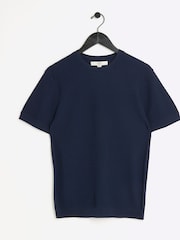 River Island Blue Muscle Fit Brick T-Shirt - Image 5 of 6