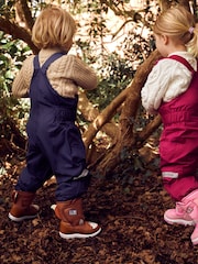 JoJo Maman Bébé Berry Pink Waterproof Fleece Lined Dungarees - Image 2 of 6