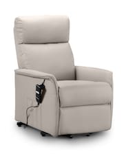 Julian Bowen Cream Helena Faux Leather Pebble Recliner Chair - Image 1 of 3