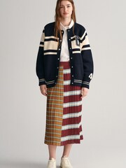 GANT Red Striped Pleated Midi Skirt - Image 3 of 4