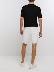 River Island White 100% Cotton Waffle Shorts - Image 2 of 5