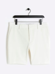 River Island White 100% Cotton Waffle Shorts - Image 4 of 5