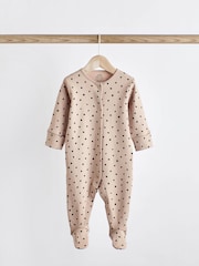 Neutral Spot/Stripe Baby Cotton Sleepsuits 5 Pack (0-2yrs) - Image 5 of 21