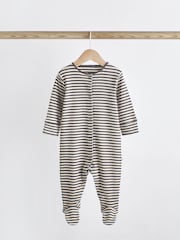 Neutral Spot/Stripe Baby Cotton Sleepsuits 5 Pack (0-2yrs) - Image 6 of 21