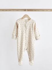 Neutral Spot/Stripe Baby Cotton Sleepsuits 5 Pack (0-2yrs) - Image 7 of 21