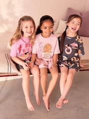 Pink/Grey Short Pyjamas 3 Pack (3-16yrs) - Image 1 of 9