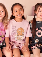 Pink/Grey Short Pyjamas 3 Pack (3-16yrs) - Image 3 of 9