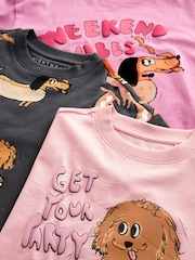 Pink/Grey Short Pyjamas 3 Pack (3-16yrs) - Image 8 of 9