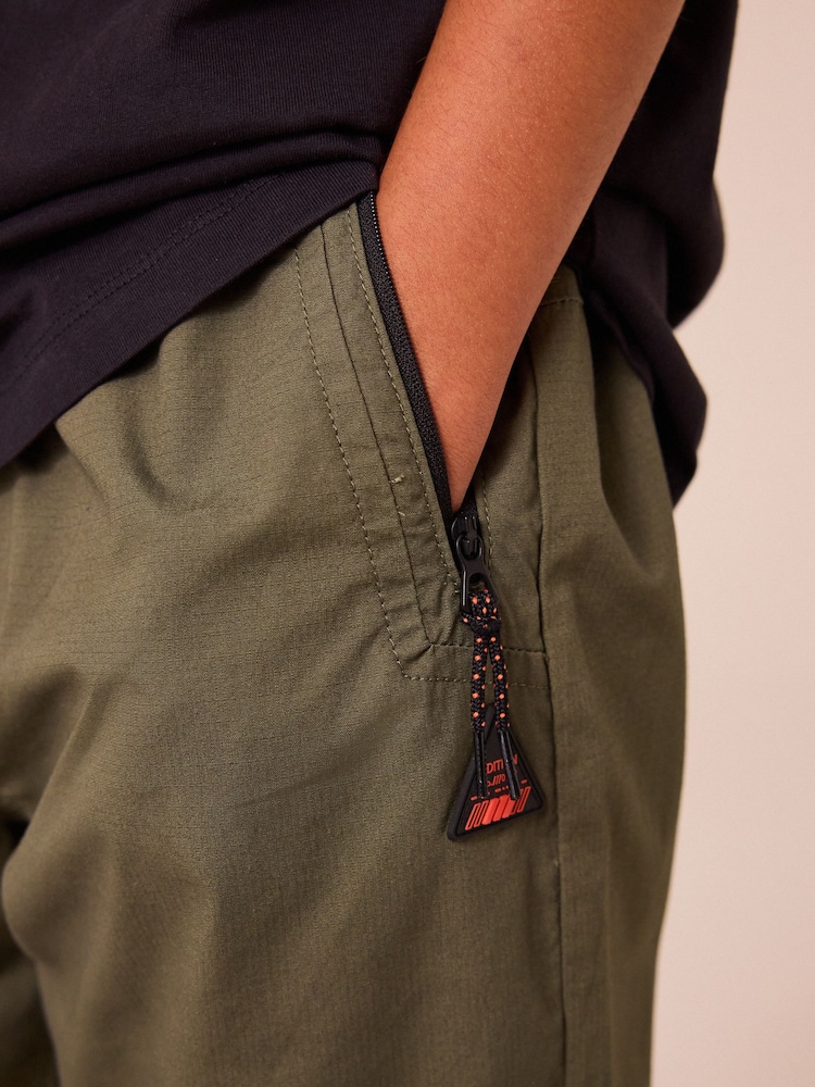 Khaki Green Lined Zip Pocket Pull-On 100% Cotton Trousers (3-16yrs) - Image 4 of 9