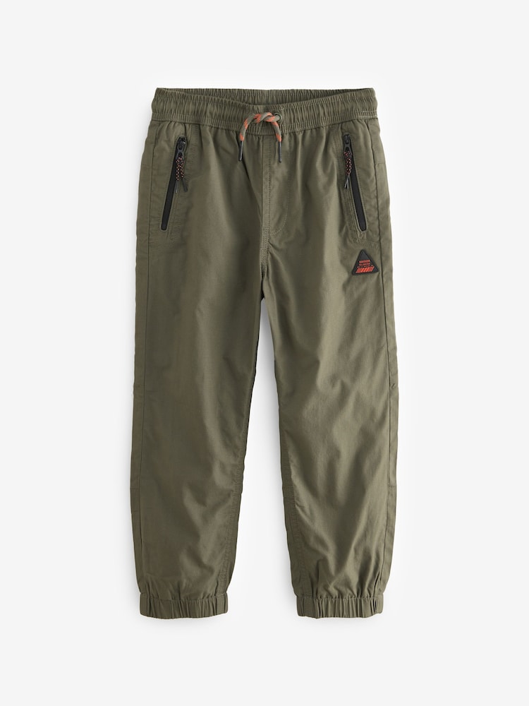 Khaki Green Lined Zip Pocket Pull-On 100% Cotton Trousers (3-16yrs) - Image 6 of 9