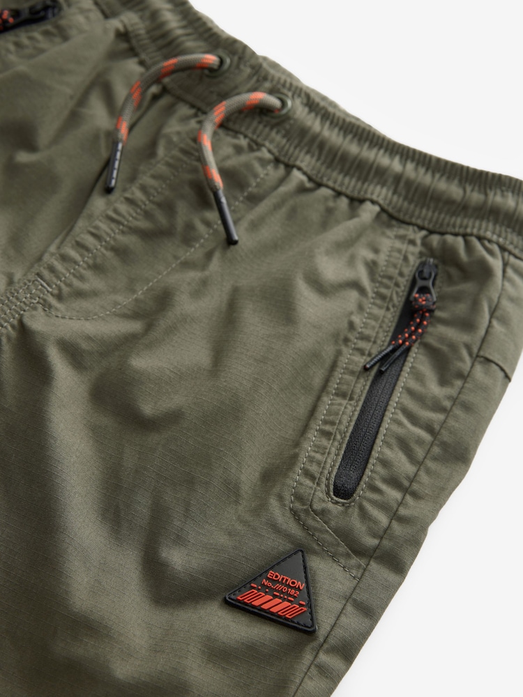 Khaki Green Lined Zip Pocket Pull-On 100% Cotton Trousers (3-16yrs) - Image 8 of 9