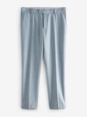 Light Blue Slim Fit Wool Blend Donegal Suit Trousers - Image 5 of 8