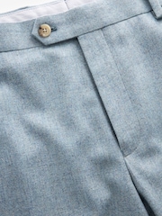 Light Blue Slim Fit Wool Blend Donegal Suit Trousers - Image 6 of 8