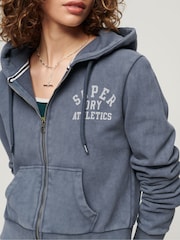 Superdry Blue Athletic Essential Crop Zip Hoodie - Image 3 of 3