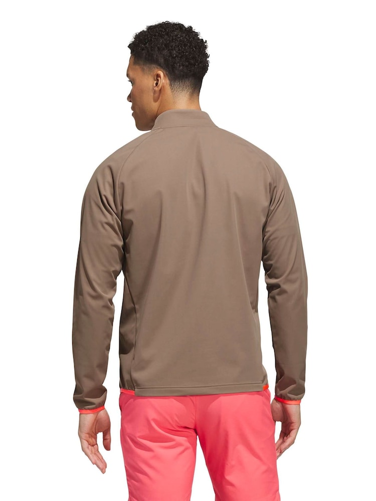 adidas Golf Brown Ultimate Wind Quarter-Zip Sweat Top - Image 2 of 6