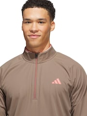 adidas Golf Brown Ultimate Wind Quarter-Zip Sweat Top - Image 4 of 6