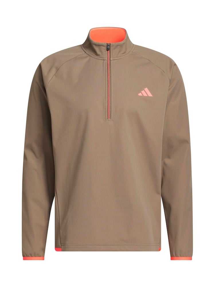adidas Golf Brown Ultimate Wind Quarter-Zip Sweat Top - Image 6 of 6