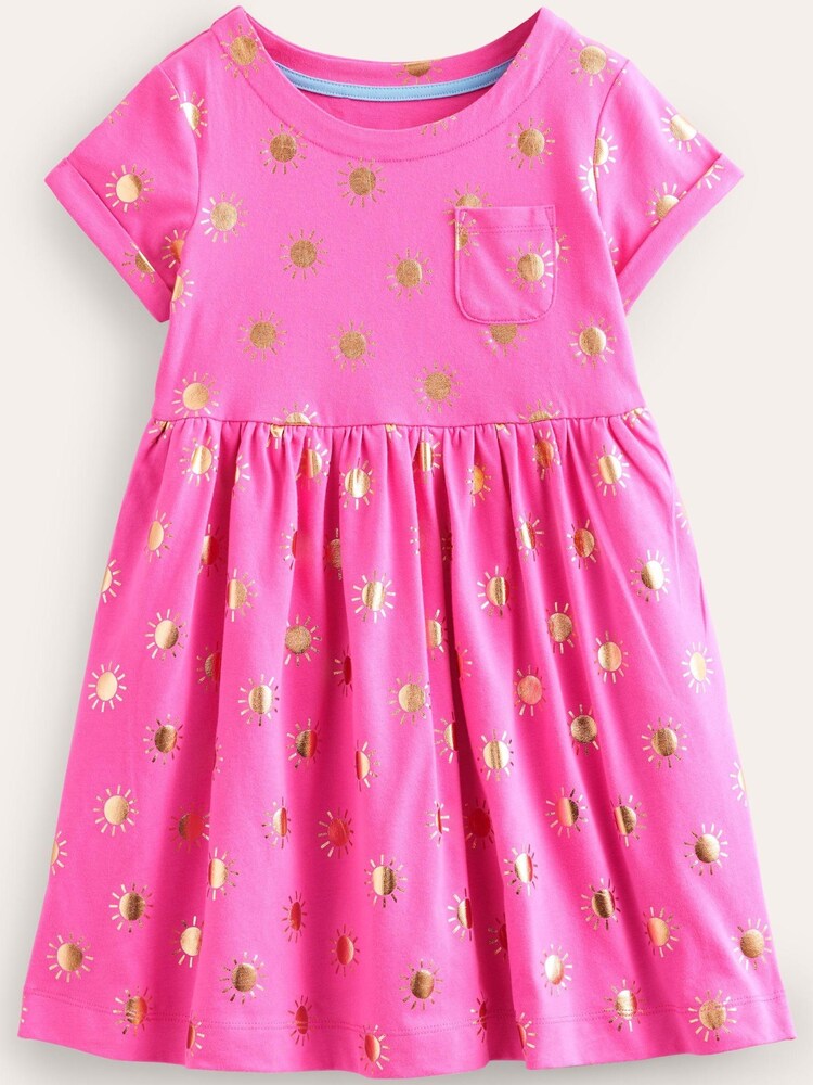Boden Dark Pink Short Sleeved Fun Jersey Dress - Image 1 of 3