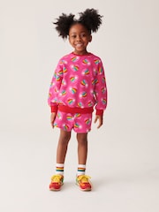 Rosa/Regenbogen/Herz - Little Bird By Jools Oliver – Sweat-Oberteil und Shorts im Set aus 100 % Baumwolle - Bild 3 von 10