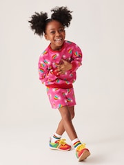 Rosa/Regenbogen/Herz - Little Bird By Jools Oliver – Sweat-Oberteil und Shorts im Set aus 100 % Baumwolle - Bild 4 von 10