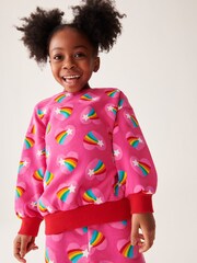 Rosa/Regenbogen/Herz - Little Bird By Jools Oliver – Sweat-Oberteil und Shorts im Set aus 100 % Baumwolle - Bild 5 von 10