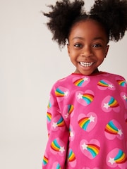 Rosa/Regenbogen/Herz - Little Bird By Jools Oliver – Sweat-Oberteil und Shorts im Set aus 100 % Baumwolle - Bild 6 von 10