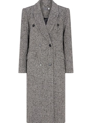 Mint Velvet Black Herringbone Coat - Image 3 of 4