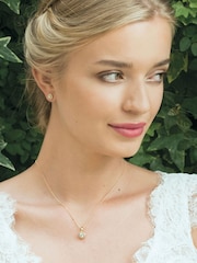Ivory & Co Gold Balmoral Crystal Dainty Earrings - Image 3 of 5
