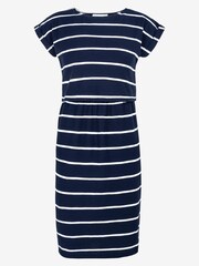 JoJo Maman Bébé Navy White Stripe Summer Breton Maternity & Nursing Tunic Dress - Image 3 of 5