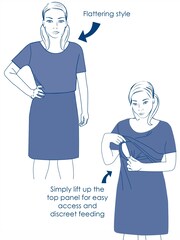 JoJo Maman Bébé Navy White Stripe Summer Breton Maternity & Nursing Tunic Dress - Image 5 of 5