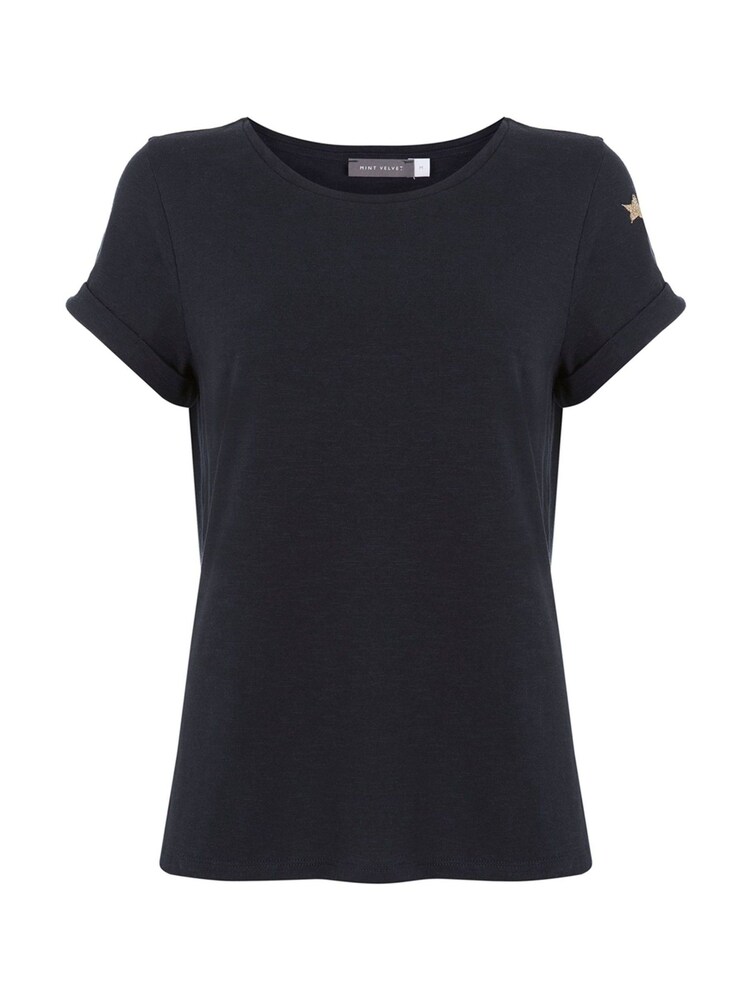 Mint Velvet Navy Blue Cotton Star 100% Cotton T-Shirt - Image 3 of 3