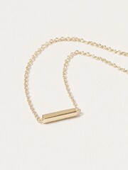 Oliver Bonas Gold Plated Tiny Bar Gold Plated Brass Necklace - Image 3 of 4