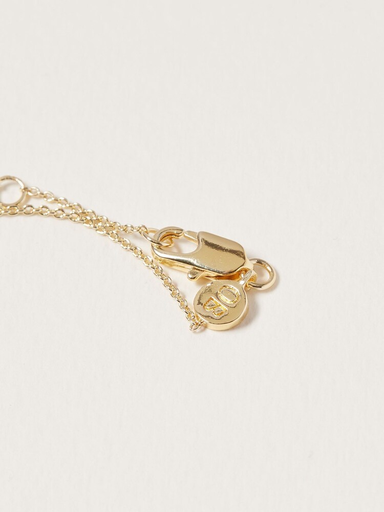 Oliver Bonas Gold Plated Tiny Bar Gold Plated Brass Necklace - Image 4 of 4