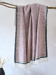 French Connection Pink Poppyfield Printed Throw - Image 1 of 4