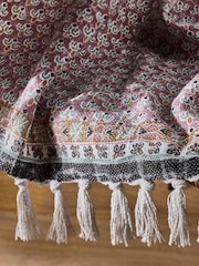 French Connection Pink Poppyfield Printed Throw - Image 3 of 4