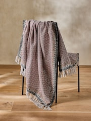 French Connection Pink Poppyfield Printed Throw - Image 4 of 4