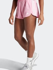 adidas Pink Pacer Training 3 Stripes Woven High Rise Shorts - Image 4 of 6