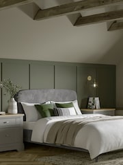 Grey Steel Opulent Velvet Matson Upholstered Bed Frame - Image 1 of 8