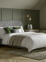 Grey Steel Opulent Velvet Matson Upholstered Bed Frame - Image 2 of 8