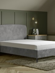 Grey Steel Opulent Velvet Matson Upholstered Bed Frame - Image 3 of 8