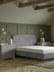Grey Steel Opulent Velvet Matson Upholstered Bed Frame - Image 5 of 8